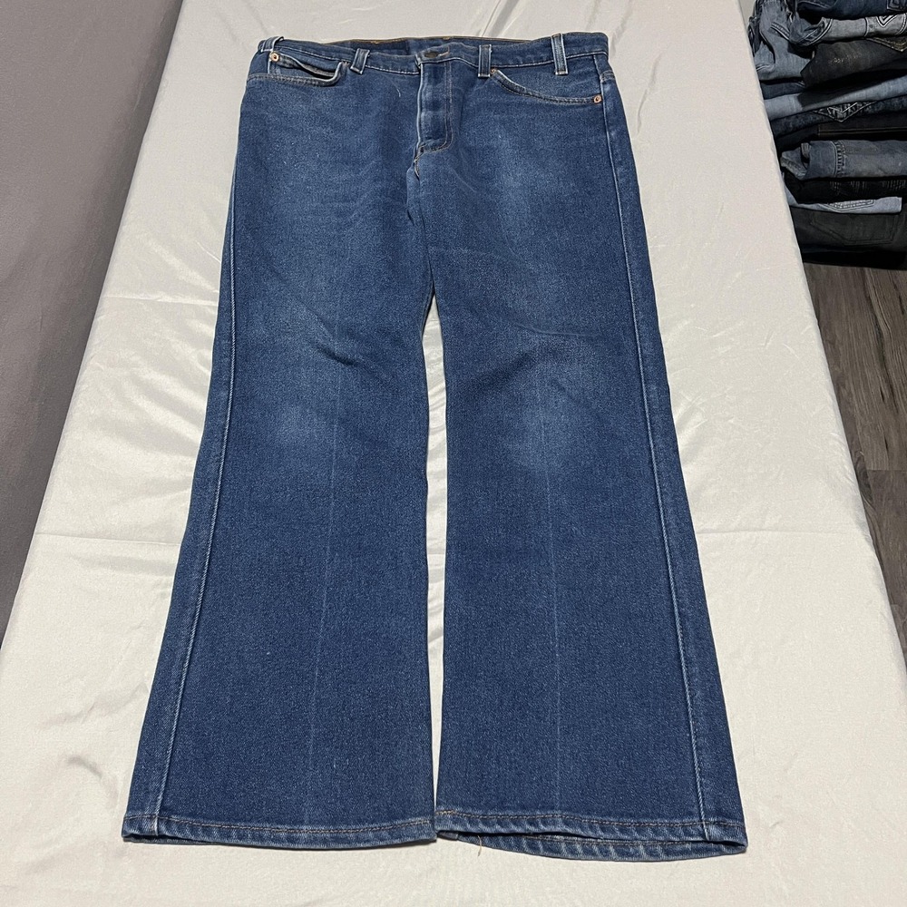 Vintage 517 Levis Jeans Mens 36x30 Blue Medium Wash Straight Leg Denim Made USA - Picture 6 of 7
